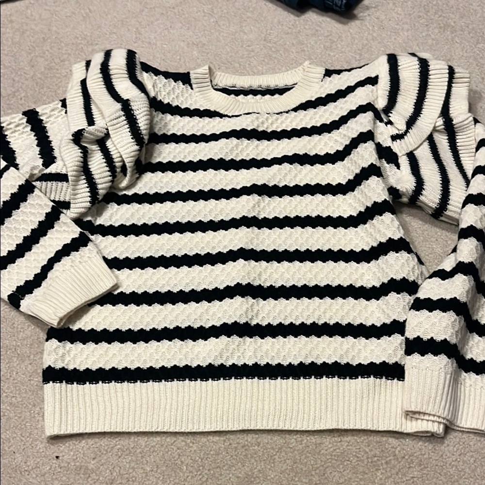 Chevron ruffle sweater